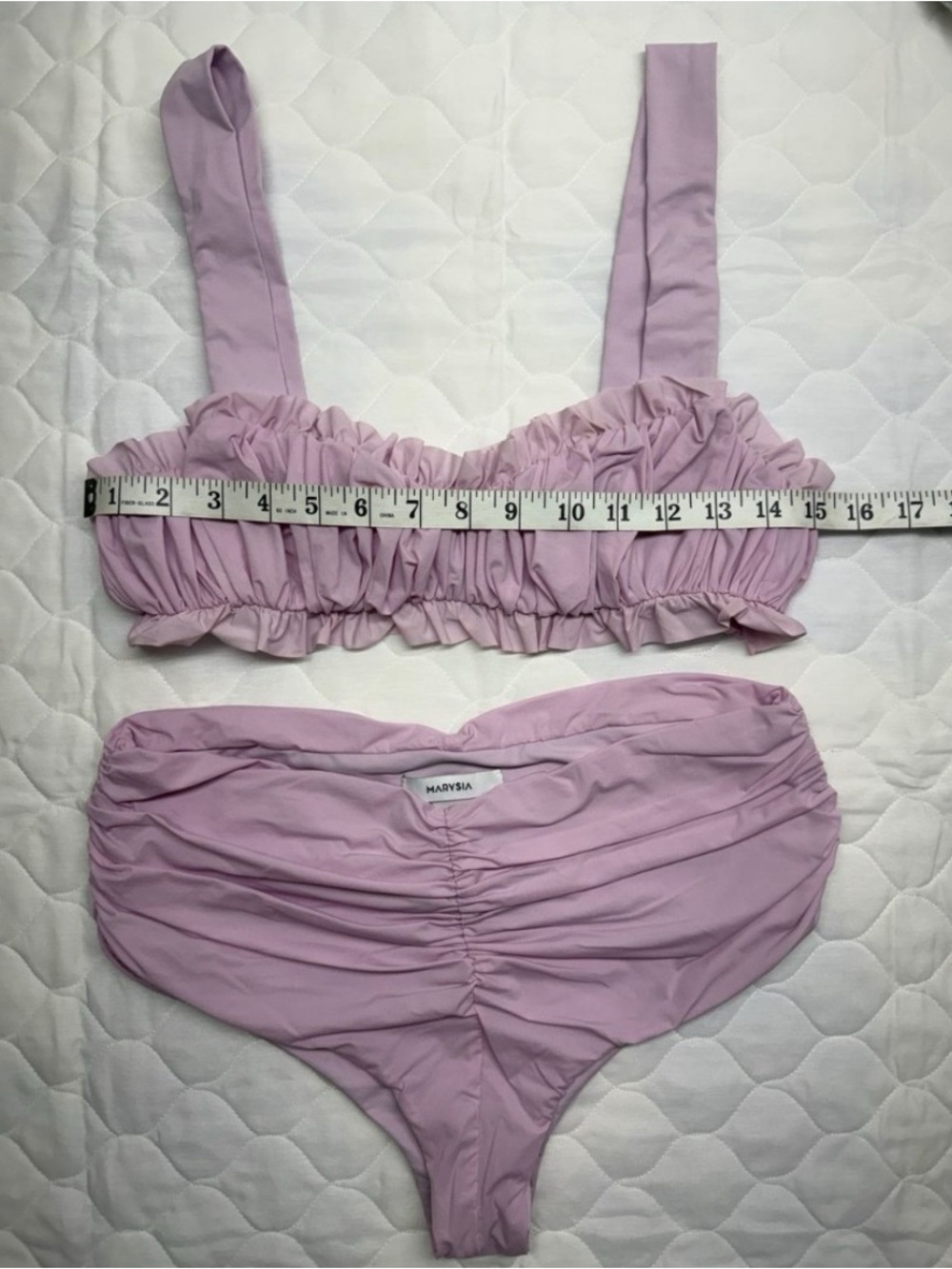 Marysia Ruched Ruffle Bikini - Lilac - Picture 4 of 6